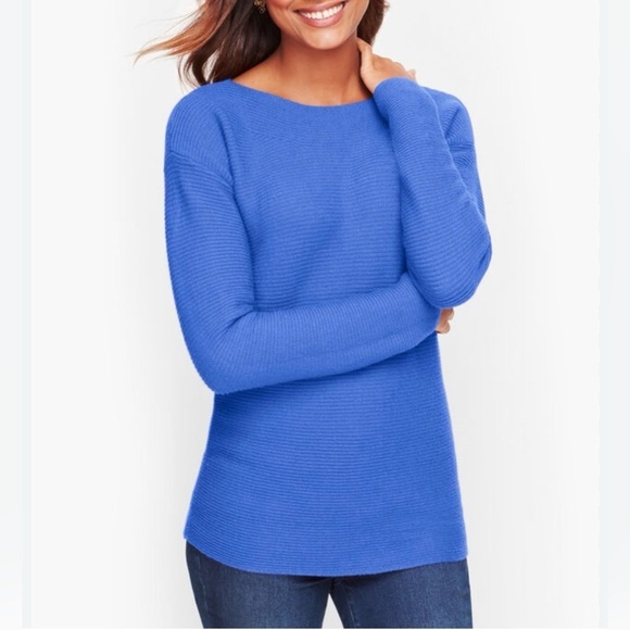 Talbots Petite HORIZONTAL SHAKER STITCH SWEATER Lambswool Size Sp - Picture 1 of 8